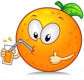 فوائد البرتقال 8268637-illustration-of-an-orange-character-drinking-some-juice-while-giving-a-thumbs-up