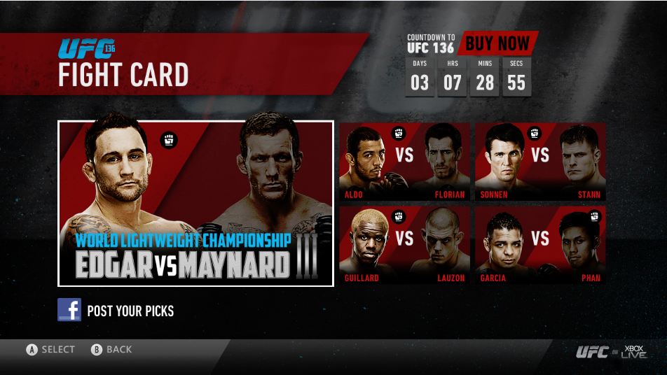 UFC on Xbox Live details Xbox-picks-120111