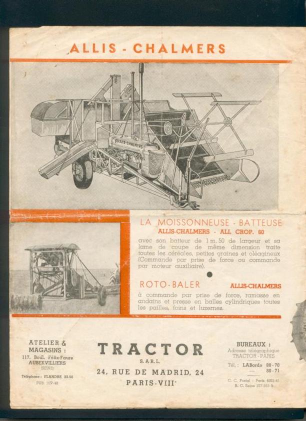 ALLIS - CHALMERS: l'orange américain Gamme1947-4