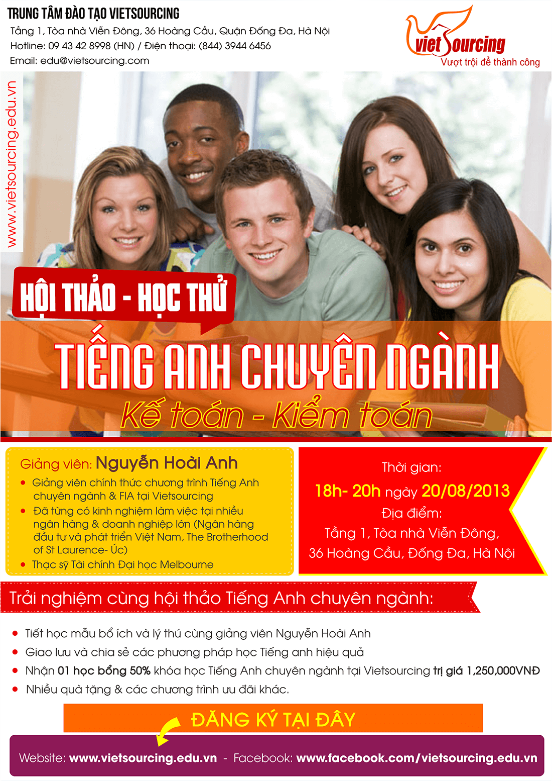 Thư mời học thử tiếng Anh chuyên ngành Kế toán - Kiểm toán Hoithao-ta-20-08