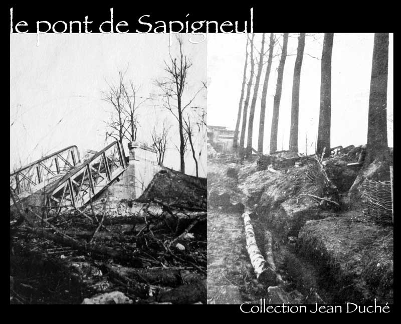 Une photo du pont détruit de Sapigneul Sapigneul_pont_Jean_Duche