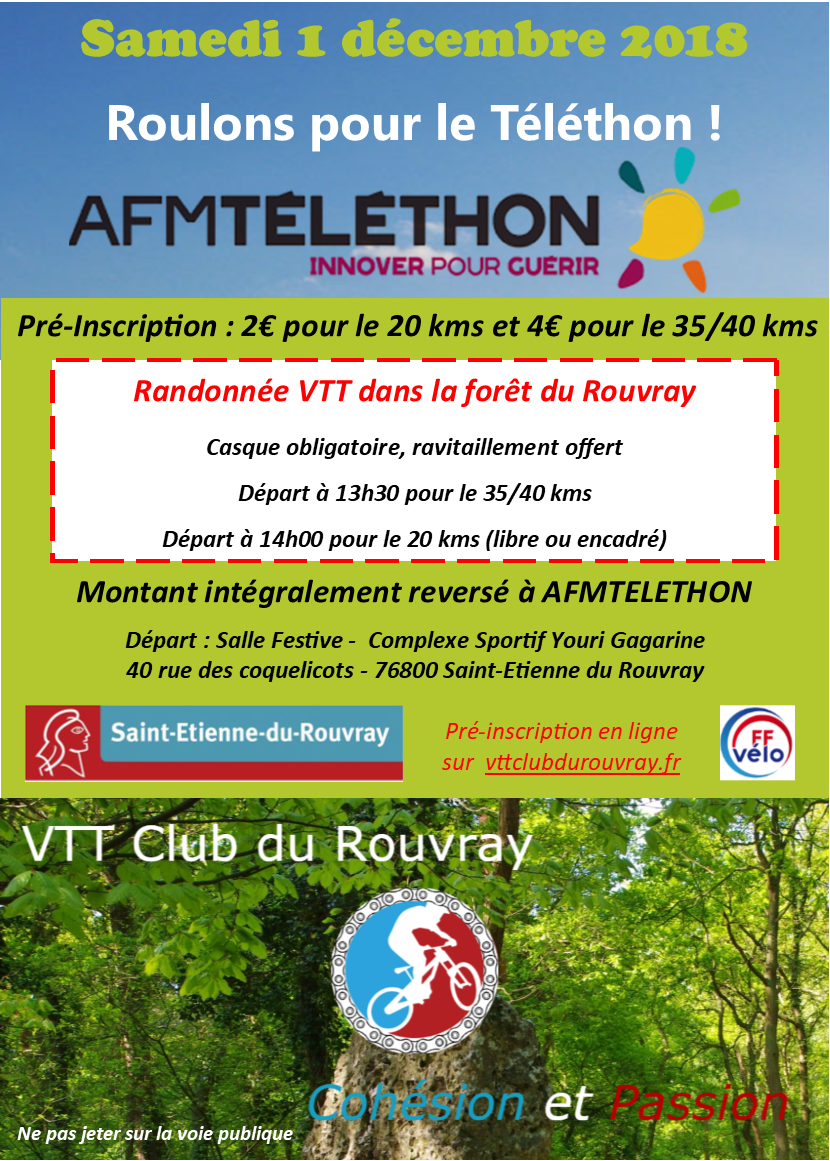 [Samedi 01 décembre 2018] Roulons pour le Téléthon Flyer