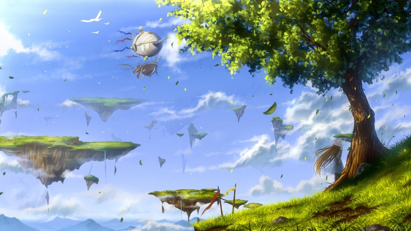 ♕ SPIRIT BRINGERS: EMPYREAN REALM. (SAGA DE BYNQUISTERR) - Página 38 301150-anime-birds-leaves-trees-floating_island