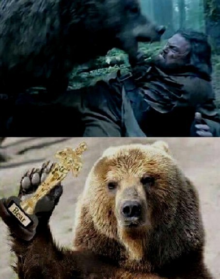 la blague du jour !  - Page 2 Leonardo-dicprio-bear-oscar