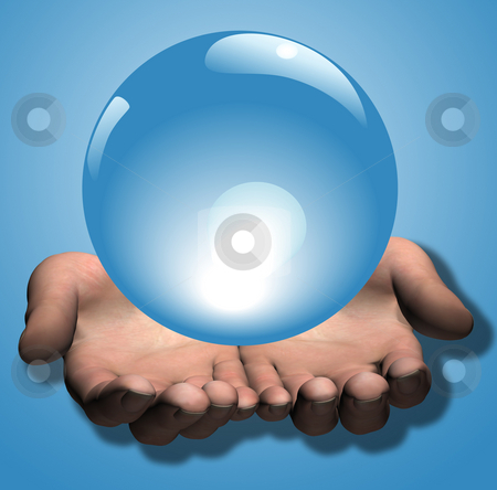 أثر الألوان في نفس الإنسان  Cutcaster-photo-100060565-Shiny-Blue-Crystal-Ball-in-3D-Hands-Illustration