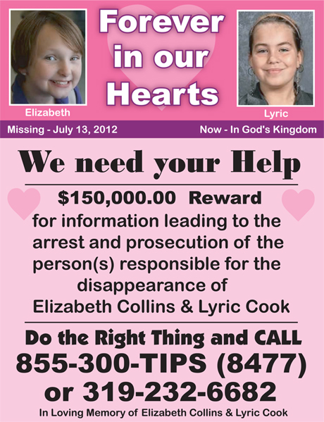 Elizabeth Collins and Lyric Cook-Morrissey -- Missing 7/13/12 - Page 3 Evansdale_reward