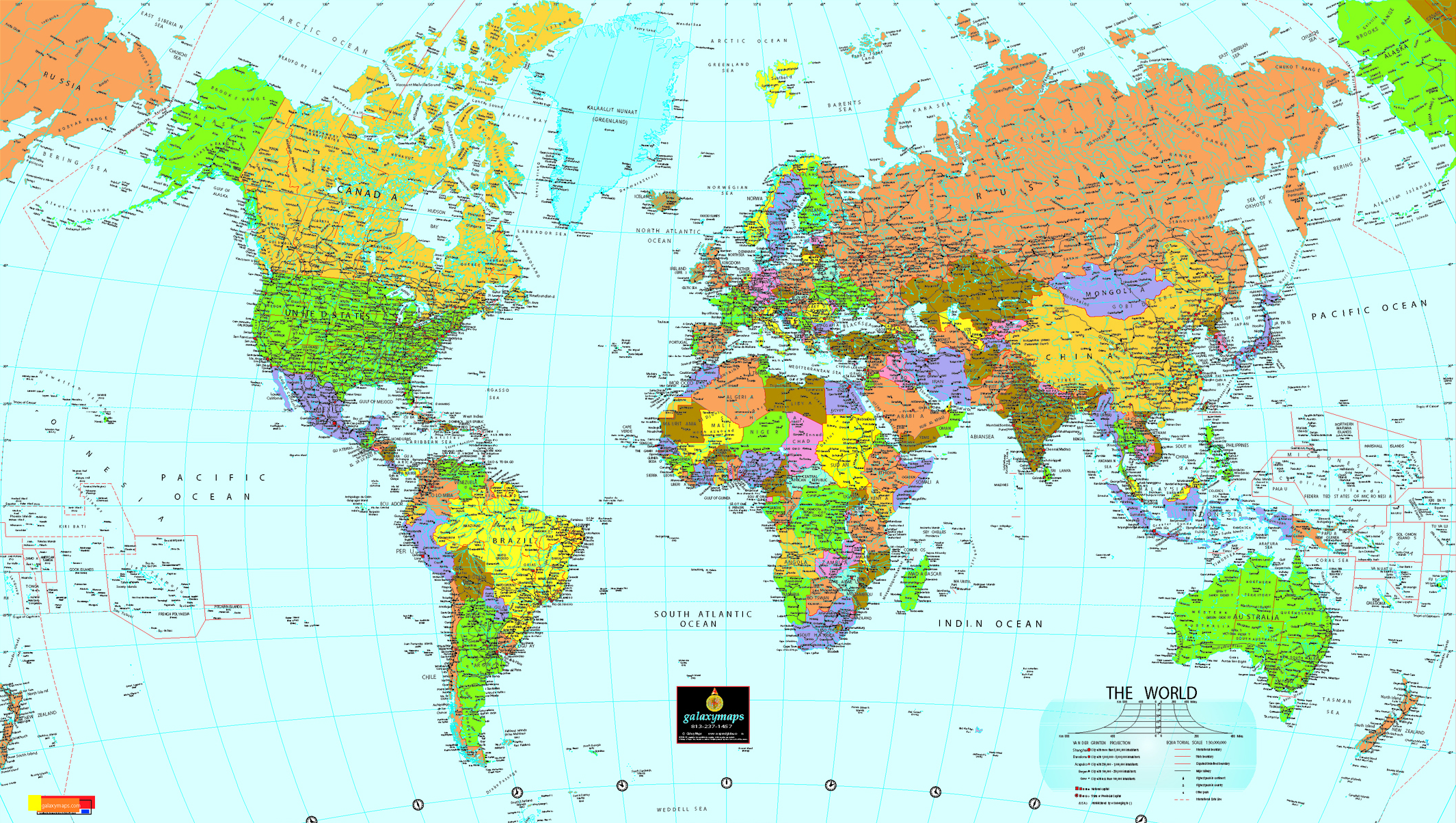 من يعرف كم  عدد  الدول  في العالم  ؟وماهي اكبر واصغر دولة في العالم  ؟ World-map