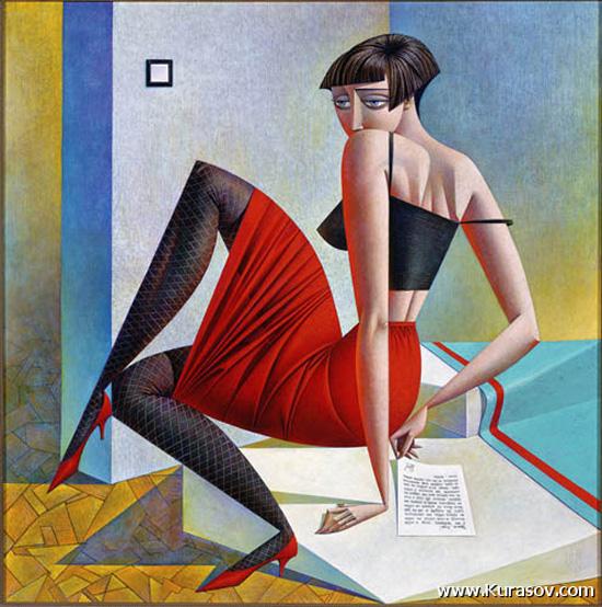 رسوم من المدرسة التكعيبية للفنان الروسي جورج كوراسوف . Beautiful-painting-georgy-kurasov%20%282%29