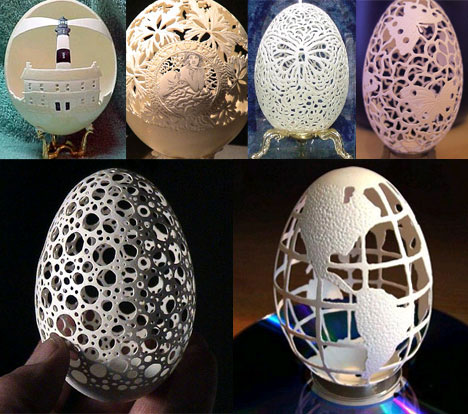 صور غريبه منوعه Strange-egg-shell-carving-art