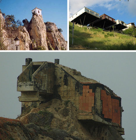   விபரிதமான வீடுகள்  Precarious-clifftop-homes