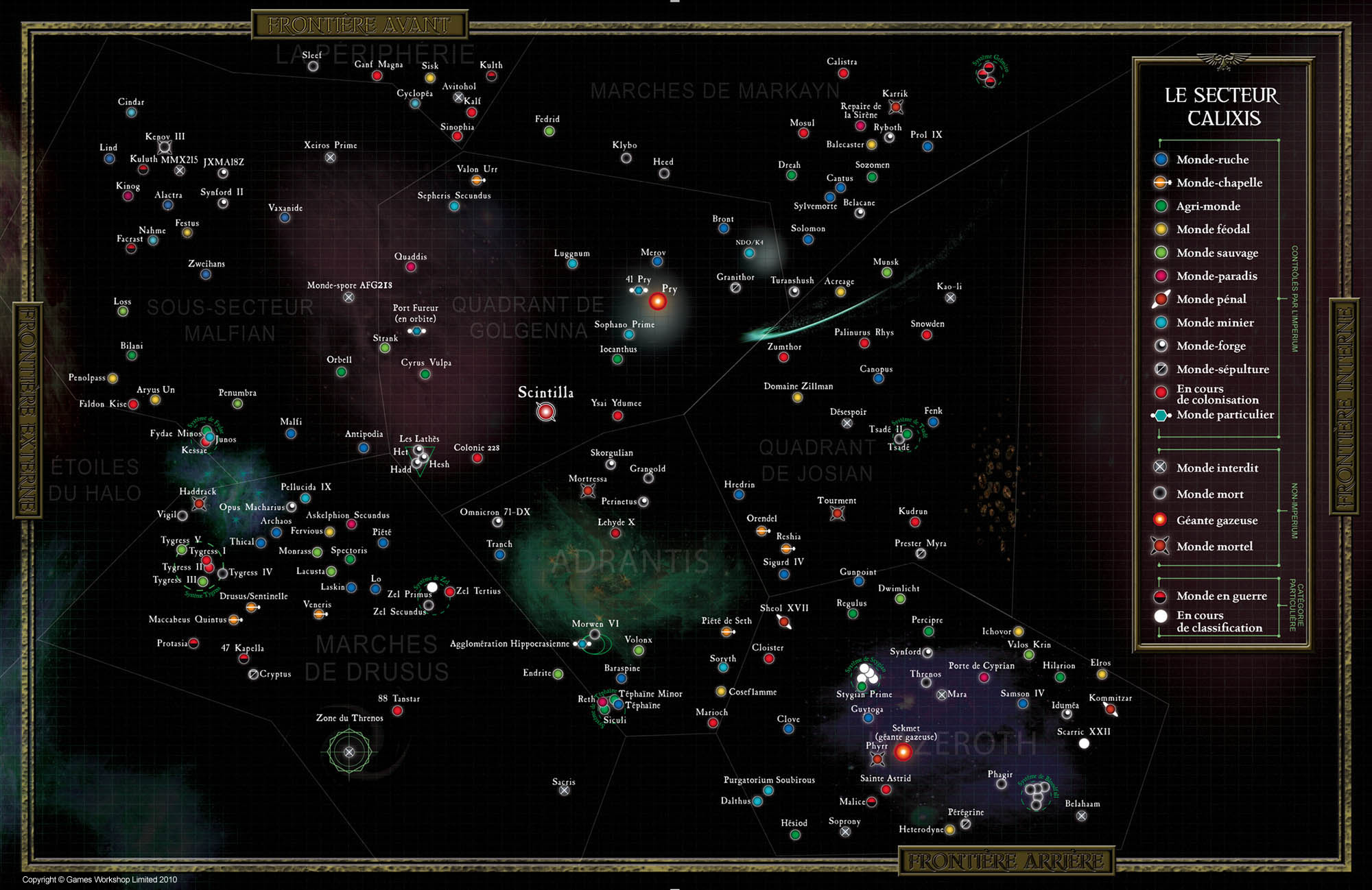 Le secteur Calixis Calixis-map