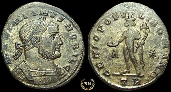 Nummus o follis de Galerio. GENIO POPVLI ROMANI. Trier _trier_RIC_349b