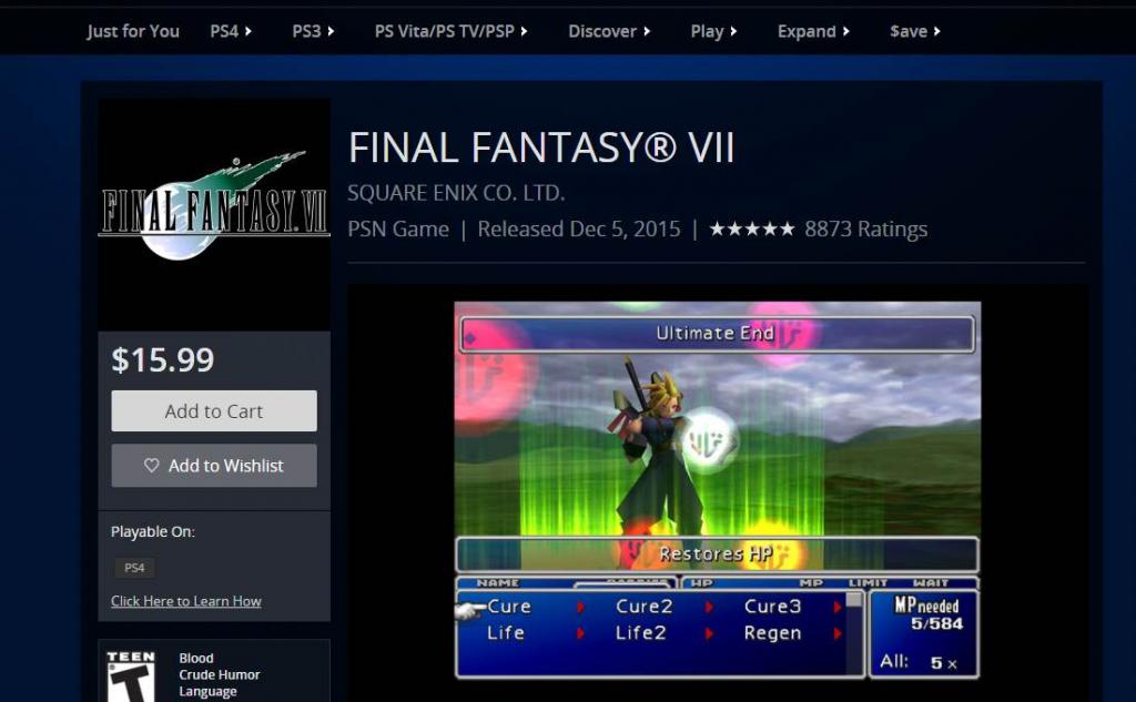 Hacker diz que deve ser possível instalar o SteamOS e jogar os jogos na PS4 Final_fantasy_vii-1024x633