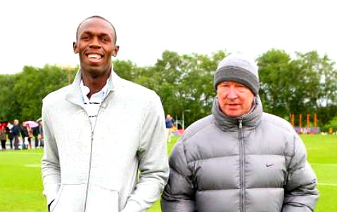 Usain Bolt quiere jugar con el Manchester United Bottwithsiralex1
