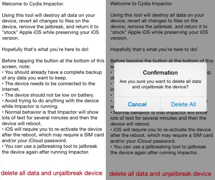 supprimer le jailbreak iOS 8 sans restaurer Cydia-impactor-supprimer-jailbreak-iOS-8l