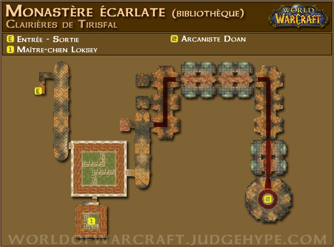 Carte de l'instance Monastère écarlate - Bibliothèque Monastere-librairie