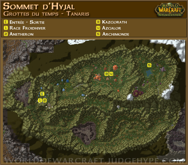 Carte du sommet du Mont Hyjal Sommetdhyjal