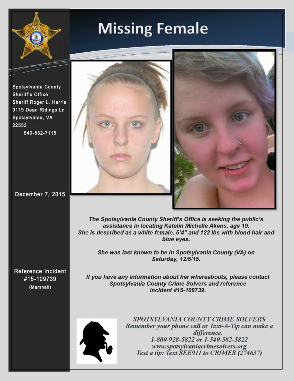 Katelin Akens, 19, Missing Since December 5, 2015 - Spotsylvania County, VA Akens.Flyer_.1-969x1254