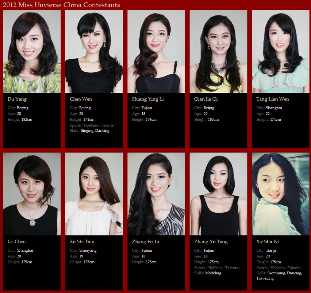 Road to Miss Universe China 2012 - The Candidates 806d2cb1tw1dvkhaae6l3j