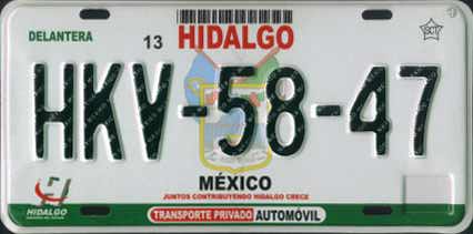 Matriculas de México Hgomex3