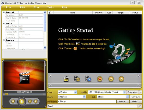 برنامج فصل صوت المطرب عن الفيديو 3herosoft Video to Audio Converter 3.7.7.0919 Screen-shot-600
