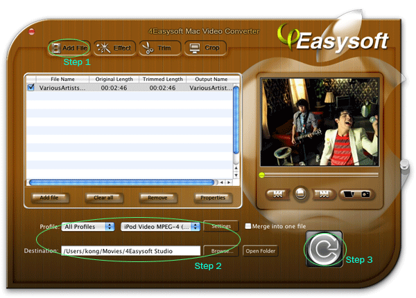 Do you want to convert DVD on Mac to all video or audio freely? Do you have PSP, ipod, mp3 player? there Steps