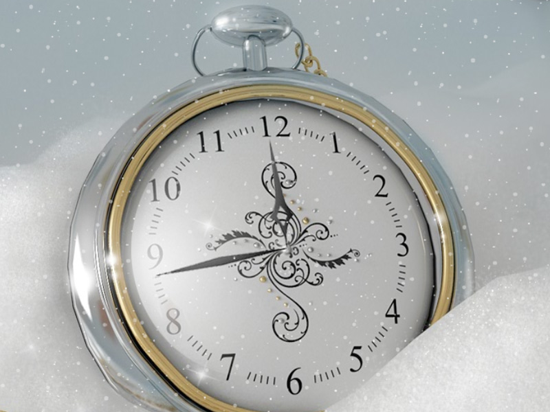 حصريا: بمناسبة السنه الجديدة , Screen Saver متعدده خاصه بالكريسماس و العام الجديد Snow-christmas-clock