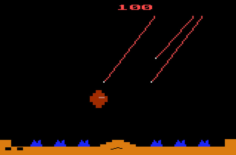 A fita que eu mais joguei no Atari 2600 MissileCommand2600Screen