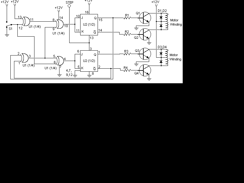 دوائر الكترونية مع مكوناتها Stepper