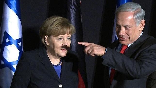 El «bigote» a lo Hitler de Merkel revoluciona las redes Merkel-bigote-hitler--644x362