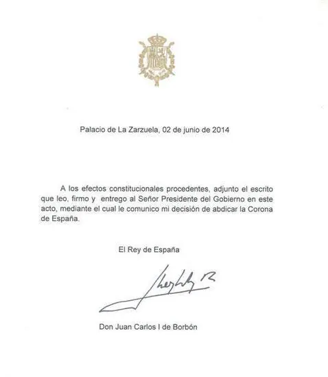 EL REY JUAN CARLOS I RENUNCIA AL TRONO, ABDICA A FAVOR DEL PRINCIPE FELIPE Comunicado--478x550