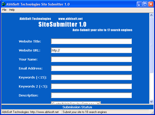 Web Sitenizi Arama Motorlarna Kaydetme Program Screenshot