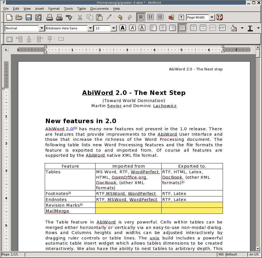 [Multi OS] AbiWord AbiWord-2.0-Gnome