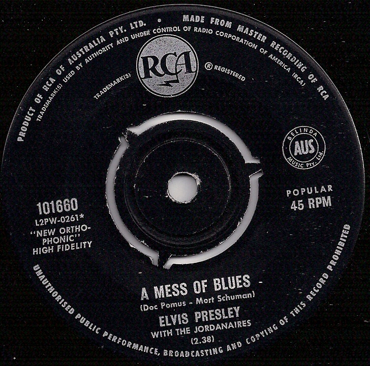 A Mess Of Blues / The Girl Of My Best Friend 101660c15dr1