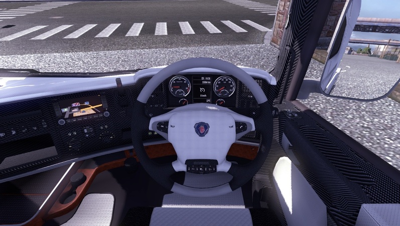 Scania Black & White Interior With Carbon Ets2_000049qrbq