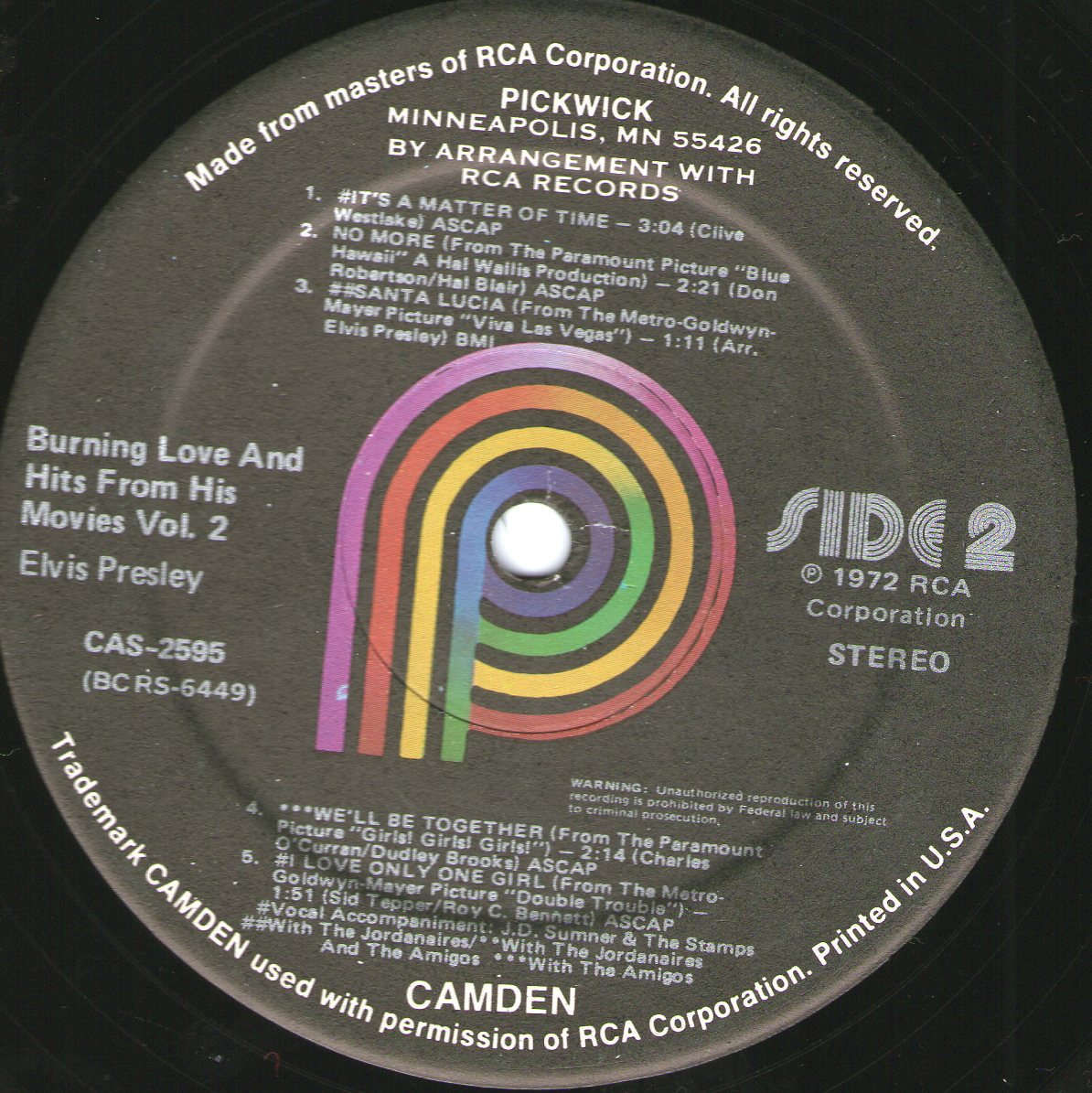 love - BURNING LOVE AND HITS FROM HIS MOVIES VOLUME 2 Img2130vu69