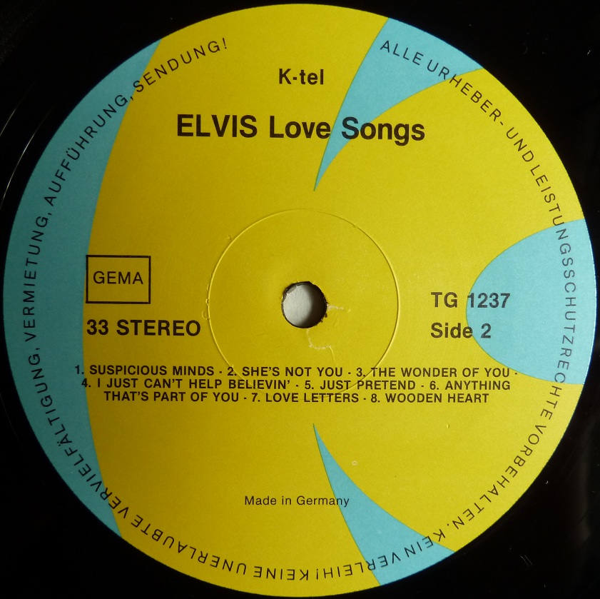 Deutschland - ELVIS' LOVE SONGS Lovesongsside2fluvd