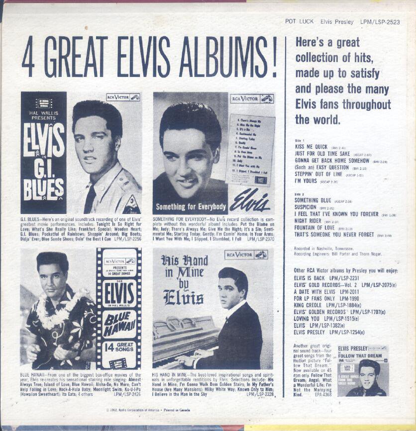 POT LUCK WITH ELVIS Lpm-2523-3wguns