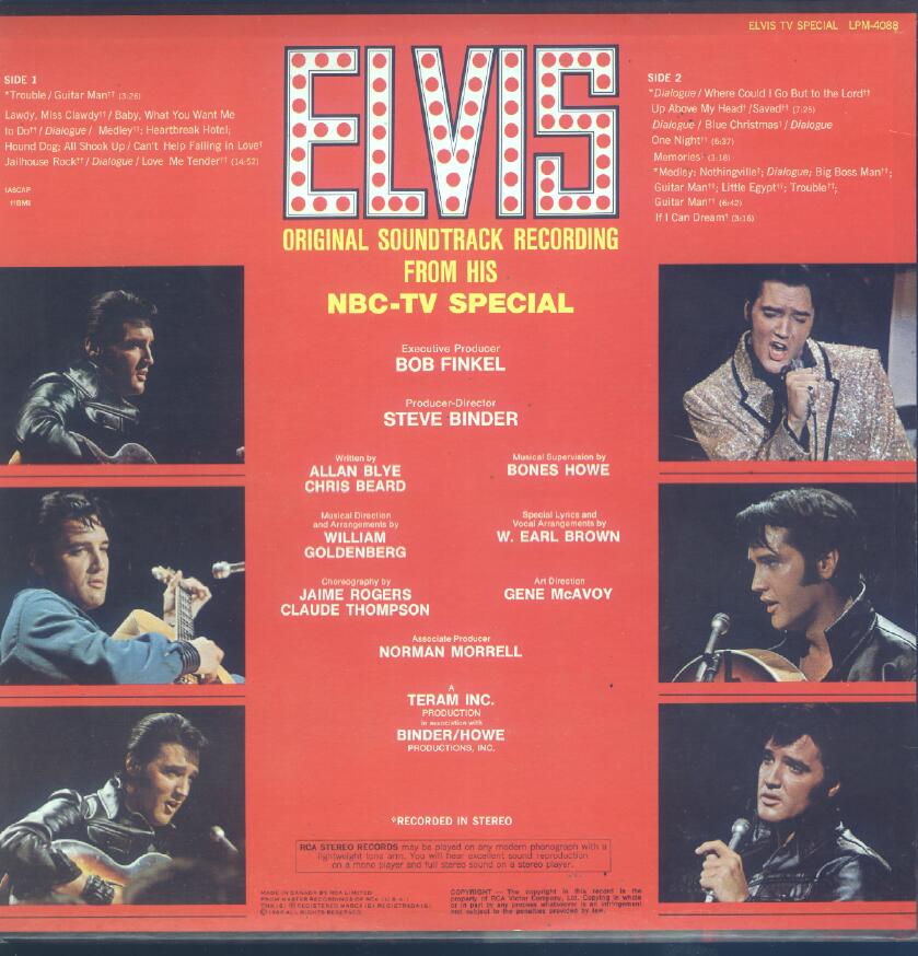 ELVIS - NBC - TV SPECIAL Lpm4088-2d6egn