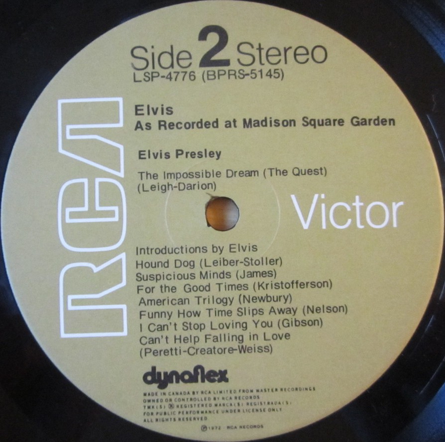 ELVIS AS RECORDED AT MADISON SQUARE GARDEN Lsp4776dfooyk
