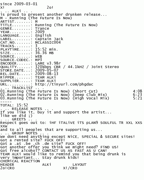 M - Running (The Future Is Now) (2009) Nfo4otd