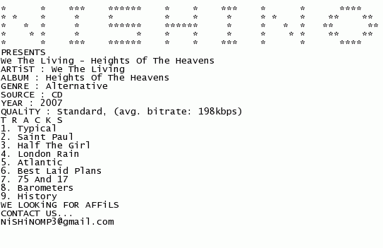 We The Living - Heights Of The Heavens (2007) Nfofsv9