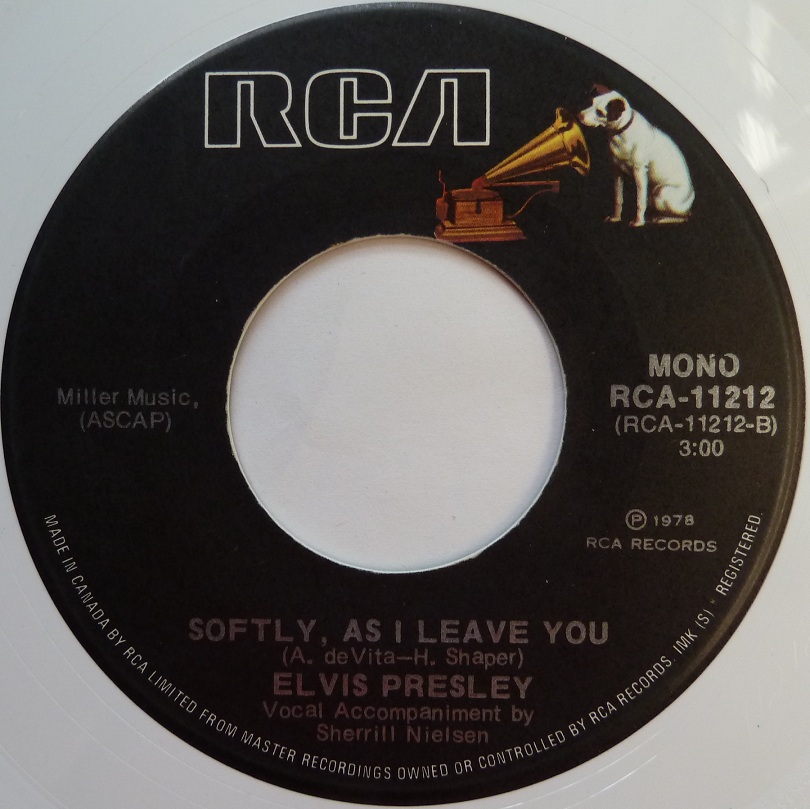 Unchained Melody / Softly, As I Leave You (Special Limited Edition - White Vinyl) Unchainedcanadaside2lwqc62