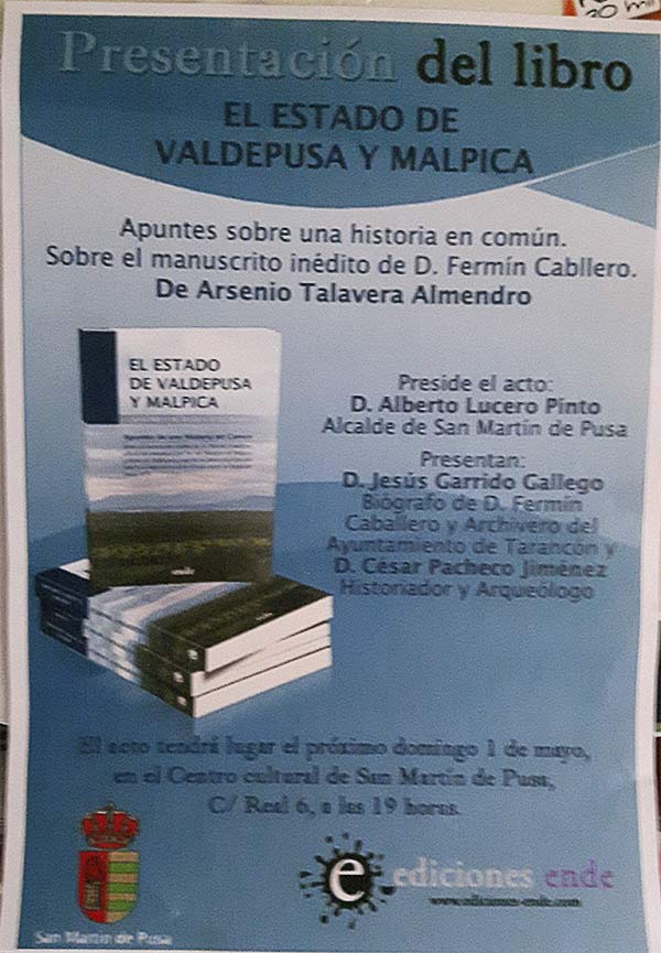 Presentación del libro: El estado de Valdepusa y Malpica  Presenbrovaldepusa