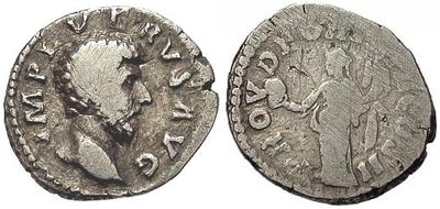 Denario de Lucio Vero. PROV DEOR TR P II COS II. Roma  17254.m