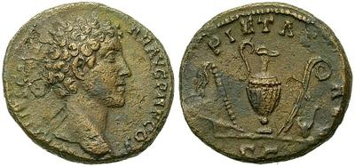 Dupondio de Marco Aurelio. PIETAS AVG. Roma 24535.m