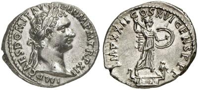 Denario de Domiciano.  IMP XXII COS XVI CENS PPP - Minerva. Roma 2157091.m