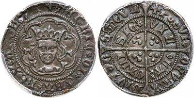 Medio groat de Enrique VI. (1422 a 1461) ceca de Calais 2102822.m