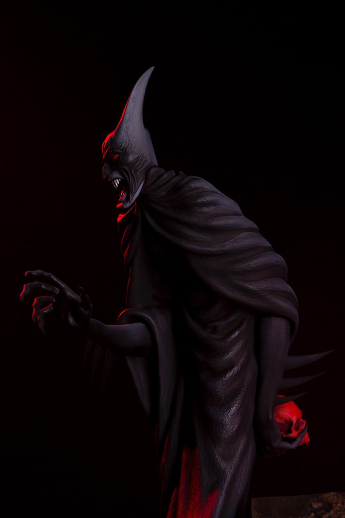 Batman Red Rain Statue By Mondo Mondo-Batman-Red-Rain-Statue-side-view