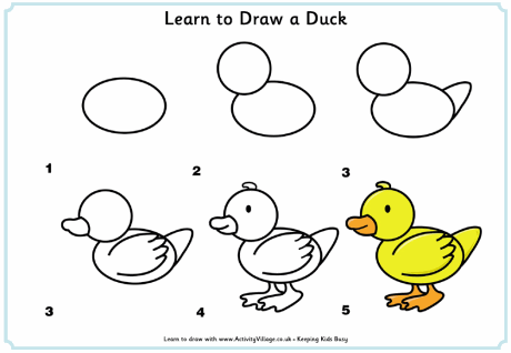 الرسم للمبتدئين drawing for beginner  Learn_to_draw_a_duck_0